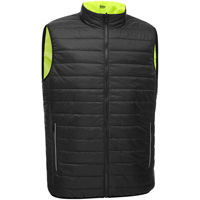 Bisley&reg; X-Back Reversible Puffer Vest, High Visibility Lime-Yellow, Small, Polyester Rock Safety Industrial Ltd