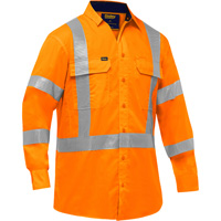 Chemise de travail &agrave; manches longues et X au dos Bisley avec X-Airflow, Poly-coton, Petit, Orange haute visibilit&eacute; Rock Safety Industrial Ltd