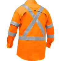 Chemise de travail &agrave; manches longues et X au dos Bisley avec X-Airflow, Poly-coton, Petit, Orange haute visibilit&eacute; Rock Safety Industrial Ltd