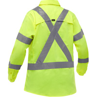 Chemise de travail &agrave; manches longues et X au dos Bisley avec X-Airflow pour femmes, Poly-coton, Petit, Jaune lime haute visibilit&eacute; Rock Safety Industrial Ltd