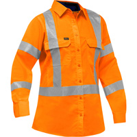 Chemise de travail &agrave; manches longues et X au dos Bisley avec X-Airflow pour femmes, Poly-coton, Petit, Orange haute visibilit&eacute; Rock Safety Industrial Ltd