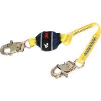 Web Shock-Absorbing Lanyard, 2.5', Snap Hook Center, Snap Hook Leg Ends, Polyester Rock Safety Industrial Ltd