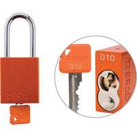 Velocity Plus Safety Lockout Padlock, Orange, Keyed Alike, Aluminum, 1-1/2" Width Rock Safety Industrial Ltd