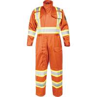 Combinaison ignifug&eacute;e avec bandes haute visibilit&eacute;, Taille Petit, Orange Rock Safety Industrial Ltd