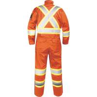 Combinaison ignifug&eacute;e avec bandes haute visibilit&eacute;, Taille Petit, Orange Rock Safety Industrial Ltd