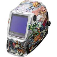 VIKING 3350 Hot Rodders Welding Helmet, 3.74" L x 3.34" W View Area, 5 - 13 Shade Range Rock Safety Industrial Ltd