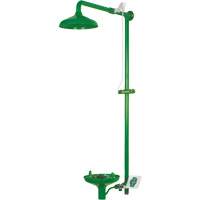 Douche combin&eacute;e pour laboratoire avec cuvette ouverte en ABS, Montage mural Rock Safety Industrial Ltd