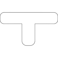 Durastripe Rounded X-TREME DuraT, T, 7" L x 4" W, White, Vinyl Rock Safety Industrial Ltd