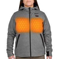 Chandail &agrave; capuchon chauffant M12 avec pile, Femmes, Moyen, Gris, Poly-coton Rock Safety Industrial Ltd