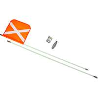 Heavy-Duty Safety Whip, Threaded Mount, 8' High, Orange with Reflective X Rock Safety Industrial Ltd