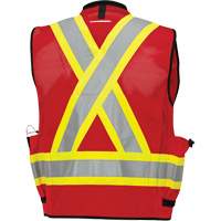 6678 High-Visibility Antimicrobial Mesh-Back Surveyor Vest, Red, Small, Polyester Rock Safety Industrial Ltd