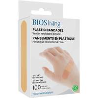 Water-Resistant Bandages, Rectangular/Square, 3", Plastic, Sterile Rock Safety Industrial Ltd