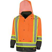 5056 Pioneer&reg; Yukon 7-in-1 Waterproof Winter Safety Parka, Polyester, Black/High Visibility Orange, X-Small Rock Safety Industrial Ltd