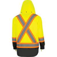 5057 Pioneer&reg; Yukon 7-in-1 Waterproof Winter Safety Parka, Polyester, Black/High Visibility Lime-Yellow, X-Small Rock Safety Industrial Ltd