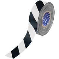 Ruban de marquage pour plancher ToughStripe Max, 2" x 100', Polyester, Noir et blanc Rock Safety Industrial Ltd