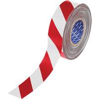Ruban de marquage pour plancher ToughStripe Max, 2" x 100', Polyester, Rouge et blanc Rock Safety Industrial Ltd