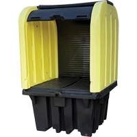 Yellow Roll Top Hardcover Spill Pallet, 65" L x 65" W x 101" H, 5000 lbs. Load Capacity Rock Safety Industrial Ltd
