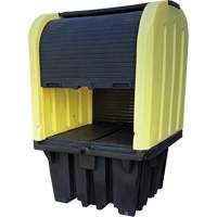 Yellow Roll Top Hardcover Spill Pallet, 65" L x 65" W x 101" H, 5000 lbs. Load Capacity Rock Safety Industrial Ltd