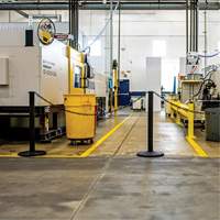 Industrial Stanchion Kit with Plastic Chain, 37" High, Red Rock Safety Industrial Ltd