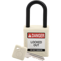 Velocity Safety Lockout Padlock, White, Keyed Different, Nylon, 1-1/2" Width Rock Safety Industrial Ltd