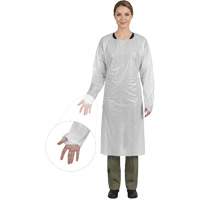 Blouse CoverMe avec passe-pouces, Taille unique, Blanc, Poly&eacute;thyl&egrave;ne Rock Safety Industrial Ltd