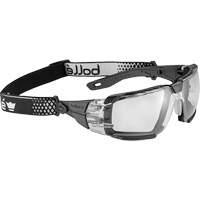 Lunettes de s&eacute;curit&eacute; RUSH+ 2.0 XP avec monture noire et grise, petit, Lentille Transparent, Antibu&eacute;e/Anti-&eacute;gratignures, ANSI Z87+ Rock Safety Industrial Ltd