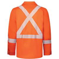 Chemise de travail haute visibilit&eacute; &agrave; bandes segment&eacute;es 7 oz de luxe Avenger, Style 652, Hommes, Petit, Orange Rock Safety Industrial Ltd