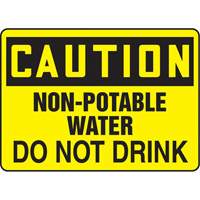 Enseigne  Non-Potable Water , 7" x 10", Aluminium, Anglais Rock Safety Industrial Ltd