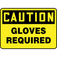 Enseigne  Gloves Required , 10" x 14", Aluminium, Anglais Rock Safety Industrial Ltd