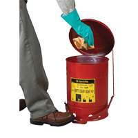 Oily Waste Cans, FM Approved/UL Listed, 14 US gal., Red Rock Safety Industrial Ltd
