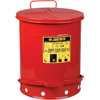 Oily Waste Cans, FM Approved/UL Listed, 14 US gal., Red Rock Safety Industrial Ltd