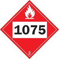 Plaque-&eacute;tiquette TMD 1075 pour gaz inflammable oxyg&egrave;ne liqu&eacute;fi&eacute;, Plastique Rock Safety Industrial Ltd