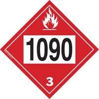 Plaque-&eacute;tiquette TMD 1090 pour liquide inflammable ac&eacute;tone, Plastique Rock Safety Industrial Ltd