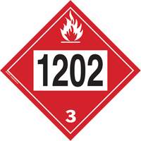Plaque-&eacute;tiquette TMD 1202 pour liquide inflammable huile combustible, Plastique Rock Safety Industrial Ltd