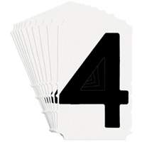 Quick-Align&reg; Individual Gothic Number and Letter Labels, 4, 4" H, Black Rock Safety Industrial Ltd
