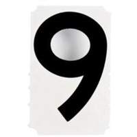 Quick-Align&reg; Individual Gothic Number and Letter Labels, 9, 4" H, Black Rock Safety Industrial Ltd