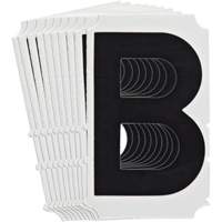 Quick-Align&reg; Individual Gothic Number and Letter Labels, B, 4" H, Black Rock Safety Industrial Ltd