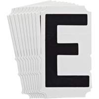 Quick-Align&reg; Individual Gothic Number and Letter Labels, E, 4" H, Black Rock Safety Industrial Ltd