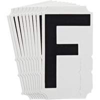 Quick-Align&reg; Individual Gothic Number and Letter Labels, F, 4" H, Black Rock Safety Industrial Ltd