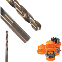 Jobber Drill Bit, High Speed Steel, 3/16", 3-6/16" L, 2-1/16" Flute, 118° Point Angle Rock Safety Industrial Ltd