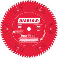 Lame de scie &agrave; d&eacute;couper Trex Blade, 10", 72 dents, Pour Plastique/Plastique Rock Safety Industrial Ltd