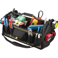Sacs &agrave; outils souples &agrave; dessus ouvert de 20", Polyester, 27 pochettes, Noir Rock Safety Industrial Ltd