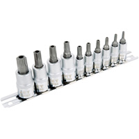SS1438-10TB 10-Piece 1/4" & 3/8" Drive Tamperproof TORX&reg; Bit Socket Set Rock Safety Industrial Ltd