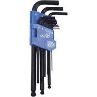 JBHK-9M Ball Nose Hex Key Set, 9 Pcs., Metric Rock Safety Industrial Ltd