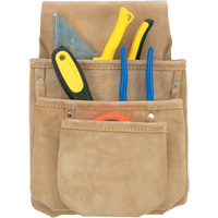 Drywall Tool Pouch, Multiple Tool Holder, Leather, 3 Pockets Rock Safety Industrial Ltd
