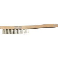 Brosses de nettoyage &agrave; manche recourb&eacute;, Acier inoxydable, 4 x 19 rangs de fils, Longueur 14" Rock Safety Industrial Ltd