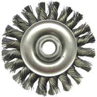 Brosses m&eacute;talliques &agrave; touret, Dia. 4", Fils 0,02", Arbre 5/8"-11, Acier Rock Safety Industrial Ltd