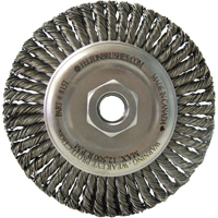 Brosses m&eacute;talliques &agrave; touret, Dia. 5-7/8", Fils 0,02", Arbre 5/8"-11, Acier Rock Safety Industrial Ltd