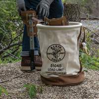 Leather-Bottom Bucket, 17" H, Canvas, White Rock Safety Industrial Ltd