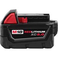 Bloc-piles &agrave; capacit&eacute; &eacute;tendue M18 Redlithium XC5.0 , Lithium-ion, 18 V, 5 A Rock Safety Industrial Ltd